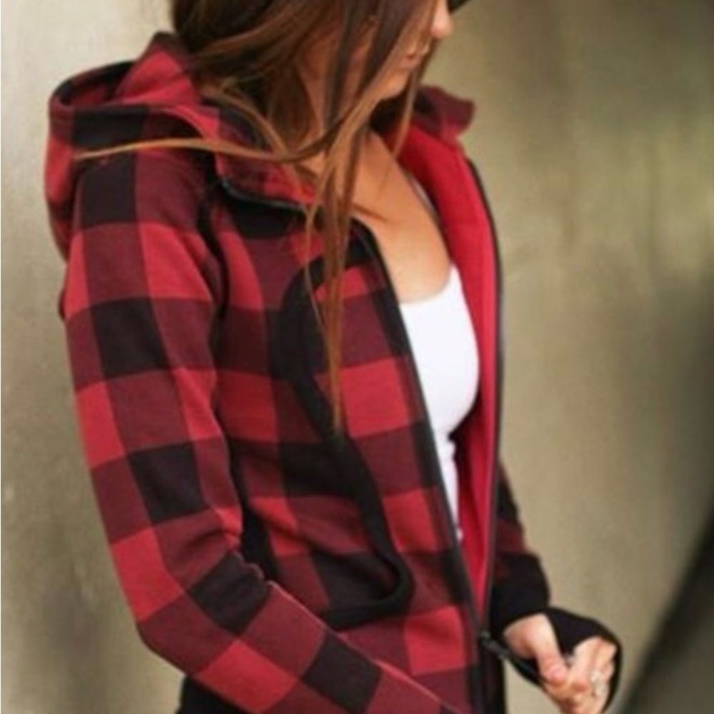 Lululemon Lumberjack Buffalo Plaid Scuba Hooded Jacket Sz 8